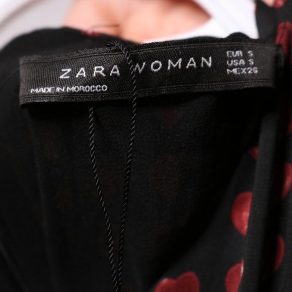 Zara heart long puff sleeve black dress c1 - Picture 8 of 9